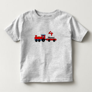 4th Birthday Personalised Train T-Shirt