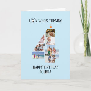 4th Birthday Photo Card