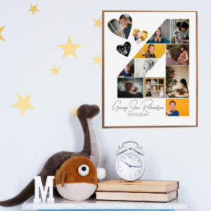4th Birthday Photo Collage Poster Keepsake