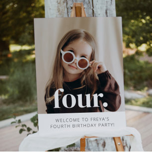 4th Birthday Photo Welcome Sign