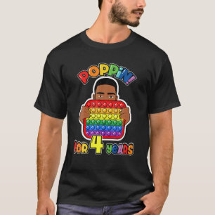 4Th Birthday Pop It Fidget Boy African American T-Shirt
