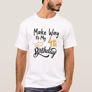 4Th Birthday Princess Make Way Its My 4Th Birthday T-Shirt