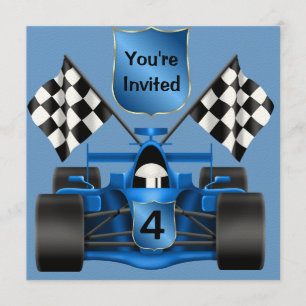 4th BIRTHDAY Race Car Invitation
