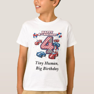 4th Birthday Race Car Personalised Two Fast  T-Shirt