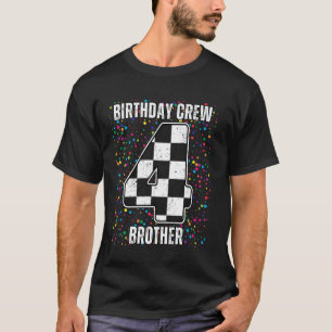 4th Birthday Race Car Racing Flag Brother Race Car T-Shirt