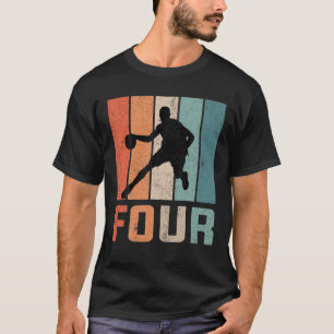 4Th Birthday Retro Basketball Lovers Boys Kids 4 Y T-Shirt