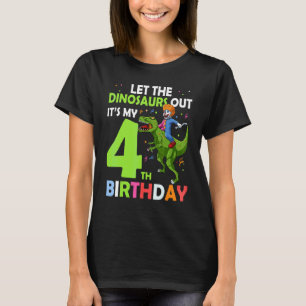 4th Birthday Rex Clown Circus Let The Dinosaurs Ou T-Shirt