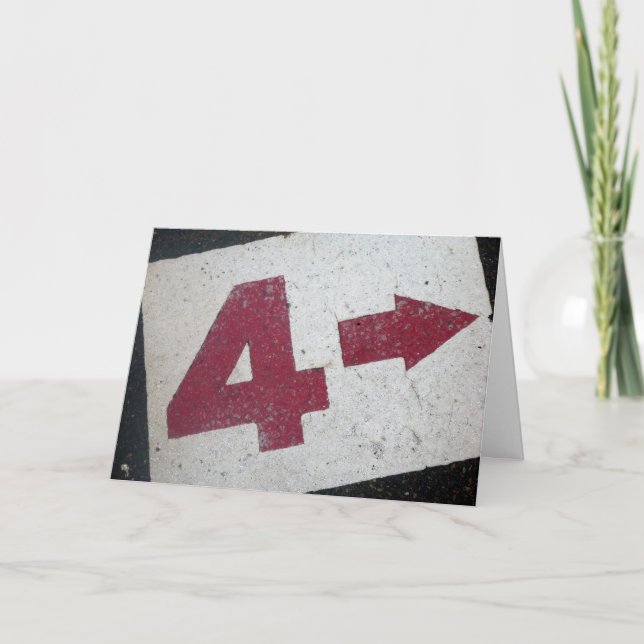 4th birthday sign card (Front)