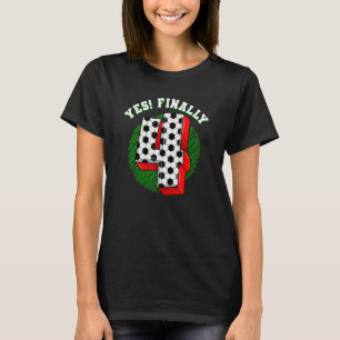 4th Birthday Soccer Themed Birthday Party 4 Years T-Shirt