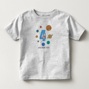 4th Birthday Solar System Planets  Toddler T-Shirt