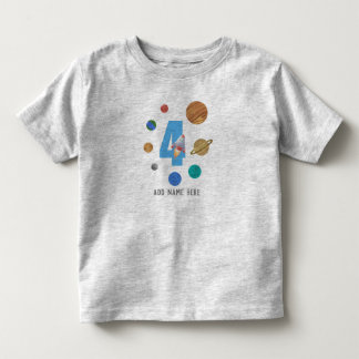 4th Birthday Solar System Planets  Toddler T-Shirt