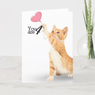 4th birthday tabby cat card
