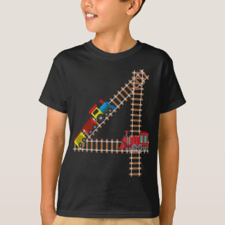 4th Birthday Train Railroad Themed 4 Year Old Kids T-Shirt