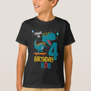 4th Birthday Trex Boy 4 years old T-Shirt