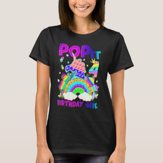 4th Birthday Unicorn Fidget Pop It Birthday Girl 4 T-Shirt