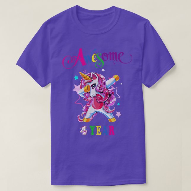 4th Birthday Unicorn T-Shirt (Design Front)