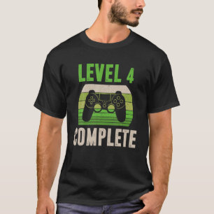 4Th Birthday Wedding - Vintage Retro Gamer Level 4 T-Shirt