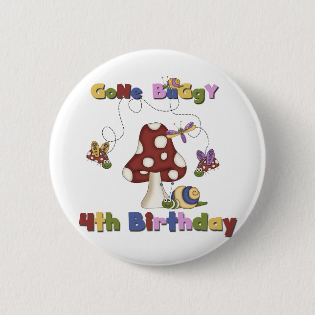 4th Bug Birthday Tshirts and Gifts 6 Cm Round Badge (Front)