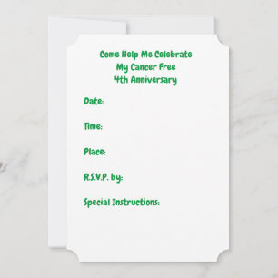  4th Cancer Anniversary Party Invitations