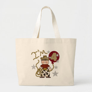 4th Cowboy Birthday Tshirts and Gifts Large Tote Bag
