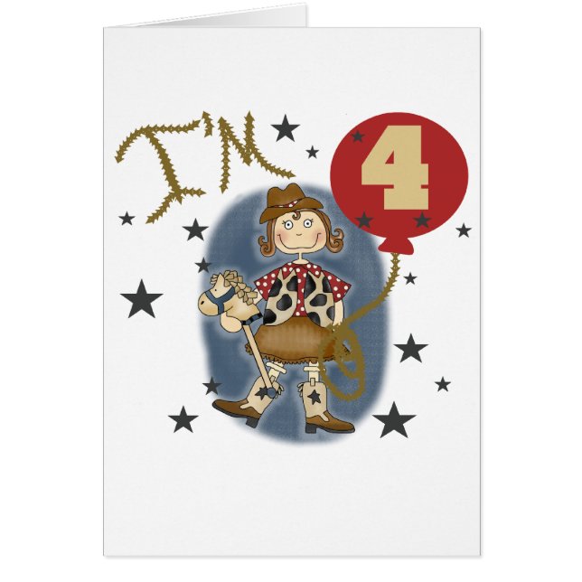 4th Cowgirl Birthday Tshirts and Gifts (Front)