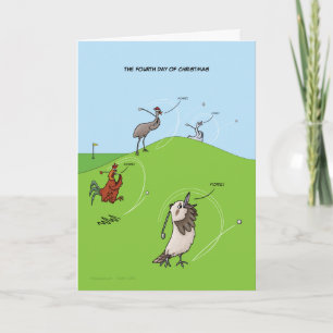 4th Day of Christmas (Four Calling Birds) Card) Holiday Card