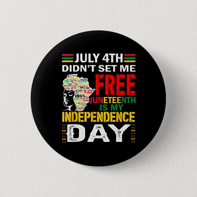 4th Didn't Set Me Free Juneteenth  6 Cm Round Badge (Front)