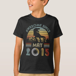 4th Dinosaur Birthday Boy 4 Year Old May 2015 T-Shirt