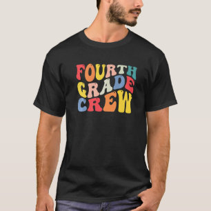 4th Fourth Grade Crew Teacher Back To School Retro T-Shirt