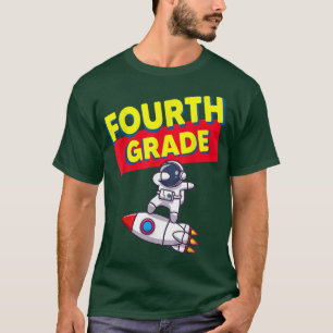 4th Fourth Grade Dabbing Astronaut Rocket Back To  T-Shirt