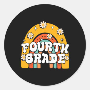 4th Fourth Grade First Day School Back To School T Classic Round Sticker