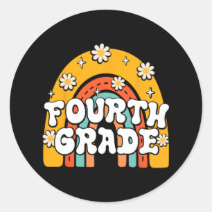4th Fourth Grade First Day School Back To School T Classic Round Sticker