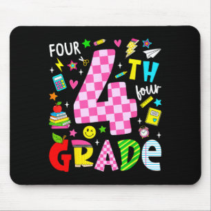 4th fourth grade retro colourful back to school mouse mat