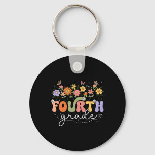 4th Fourth Grade Teacher Wildflower Back To School Key Ring