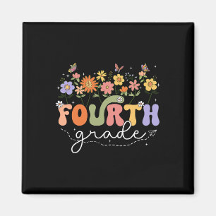 4th Fourth Grade Teacher Wildflower Back To School Magnet