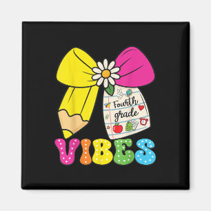 4th Fourth Grade Vibes Back To School Coquette Tea Magnet