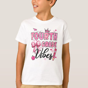 4th Fourth Grade Vibes Back To School Coquette Tea T-Shirt