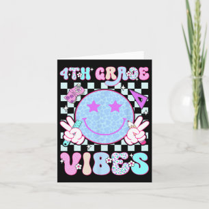 4th Fourth Grade Vibes Smile Face Back To School T Card