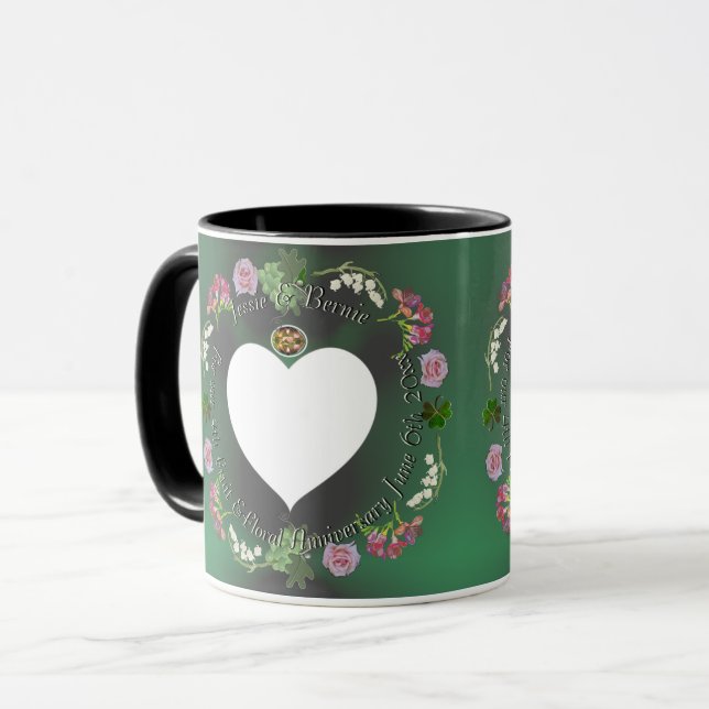 4th Fruit & Floral Wedding Anniversary Mug (Front Left)