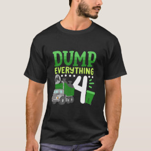 4th Garbage Truck Birthday Boys Dump Everything 4 T-Shirt