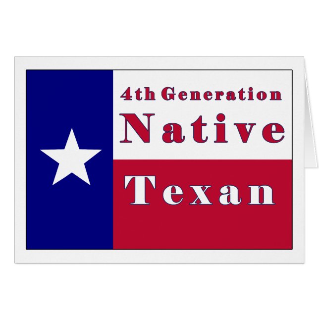 4th Generation Native Texan Flag (Front Horizontal)