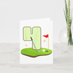 4th Golf Birthday Golfer 4 Years Old Bday Party Ki Card