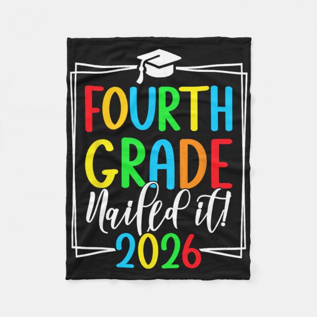 4th Grade 2026 Fourth Grade Graduation _1  Fleece Blanket (Front)
