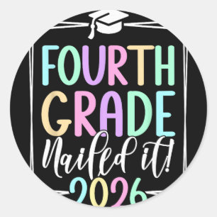 4th Grade 2026 Fourth Grade Graduation _2 Classic Round Sticker