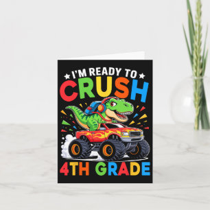 4th Grade Back To School Dinosaur T Rex Monster Tr Card