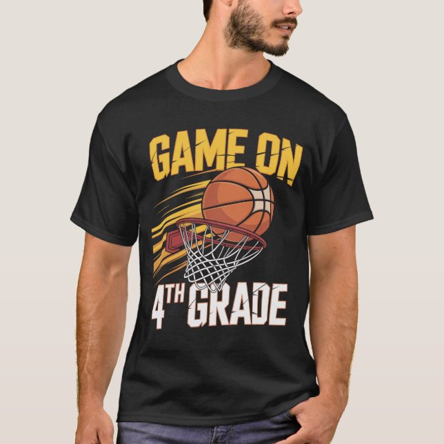 4Th Grade Basketball First Day Of School T-Shirt (Front)