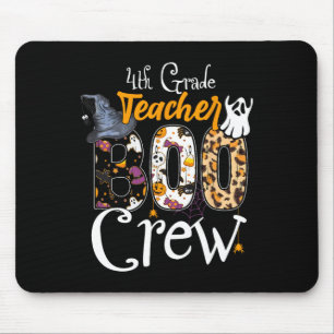 4th Grade Boo Crew Witch Hat Fall Halloween Costum Mouse Mat