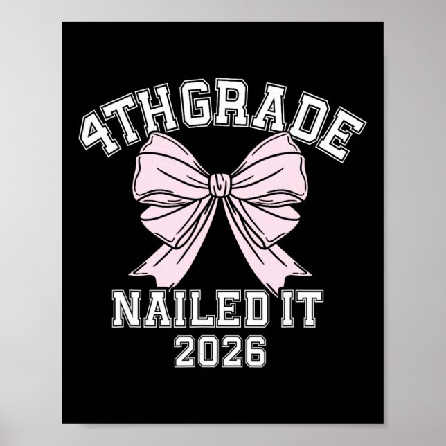 4th Grade Bow 2026 Fourth Grade Graduation  Poster (Front)