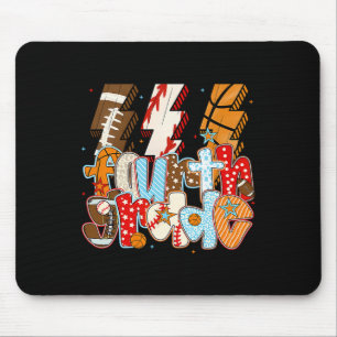 4th Grade Boys Lightning Bolt Footll Sell Sketll Mouse Mat