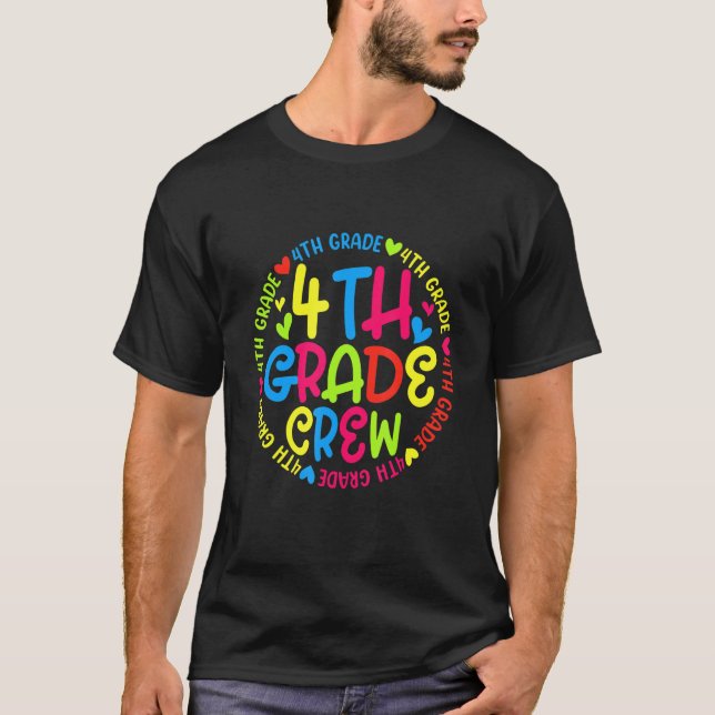 4th Grade Crew Back To School First Day Of School  T-Shirt (Front)